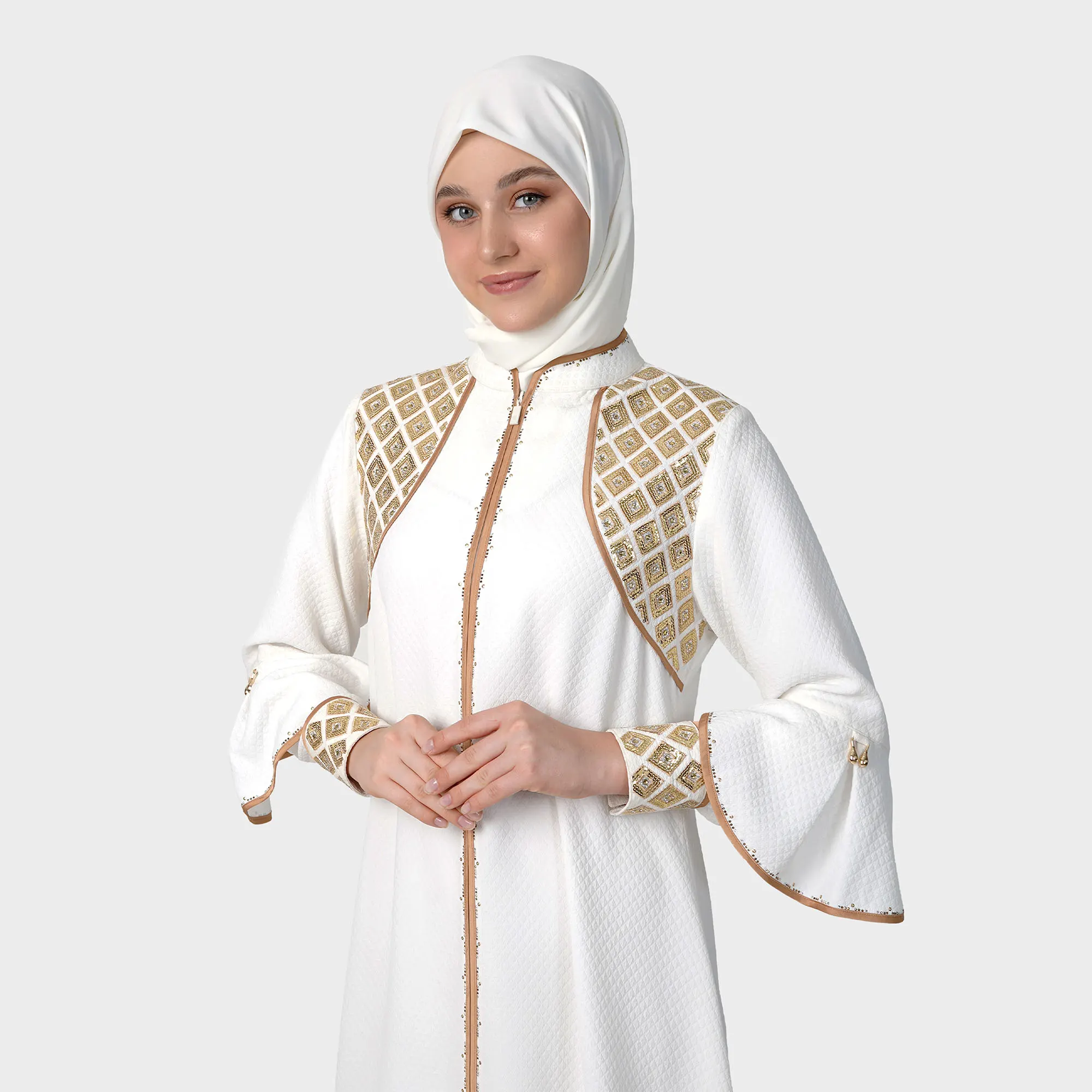 HIKMAT Abaya A6615 White (2)