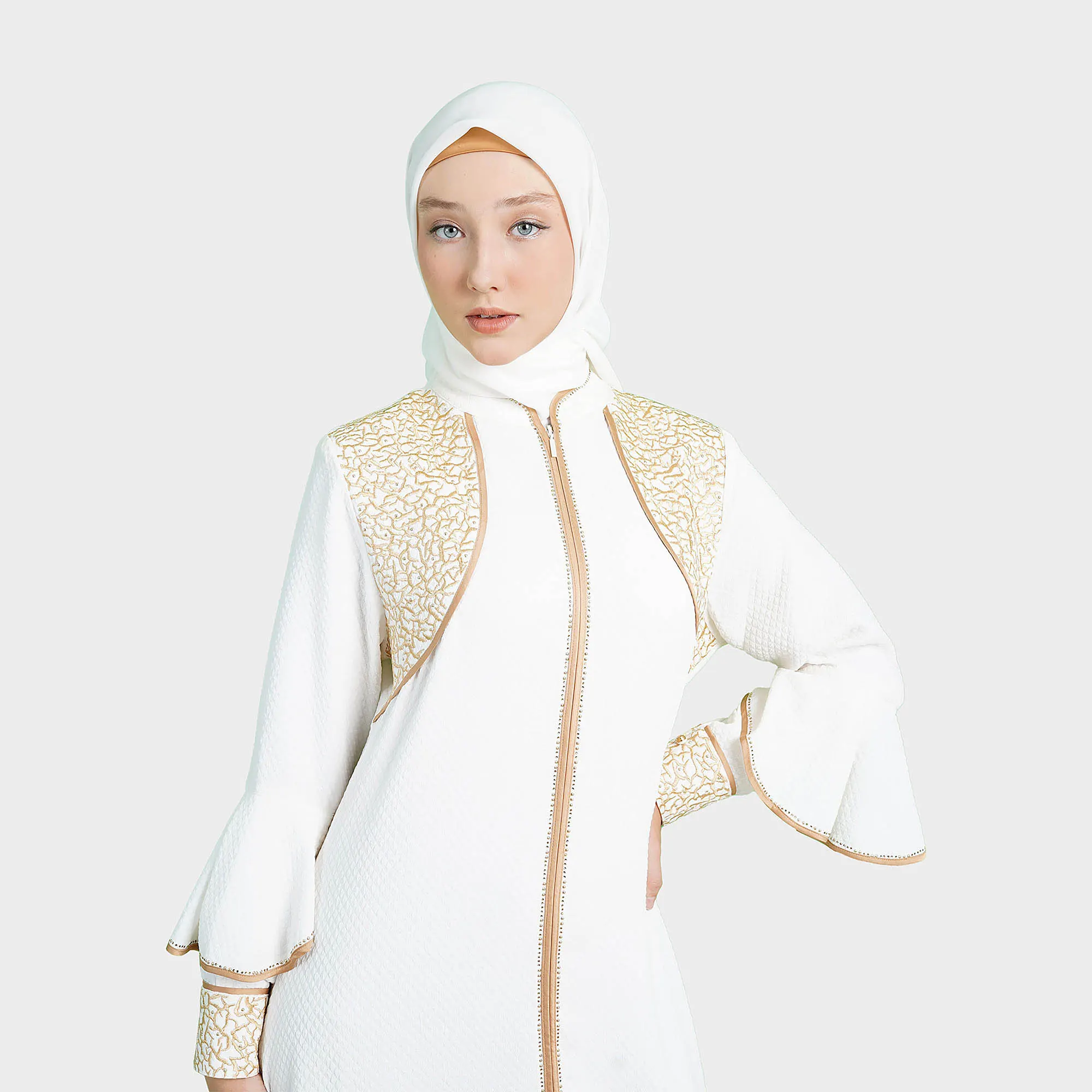 Hikmat ABaya A6623 White (2)