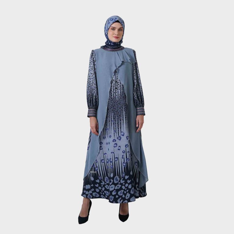 Moonlit Elegance Abaya - Blue