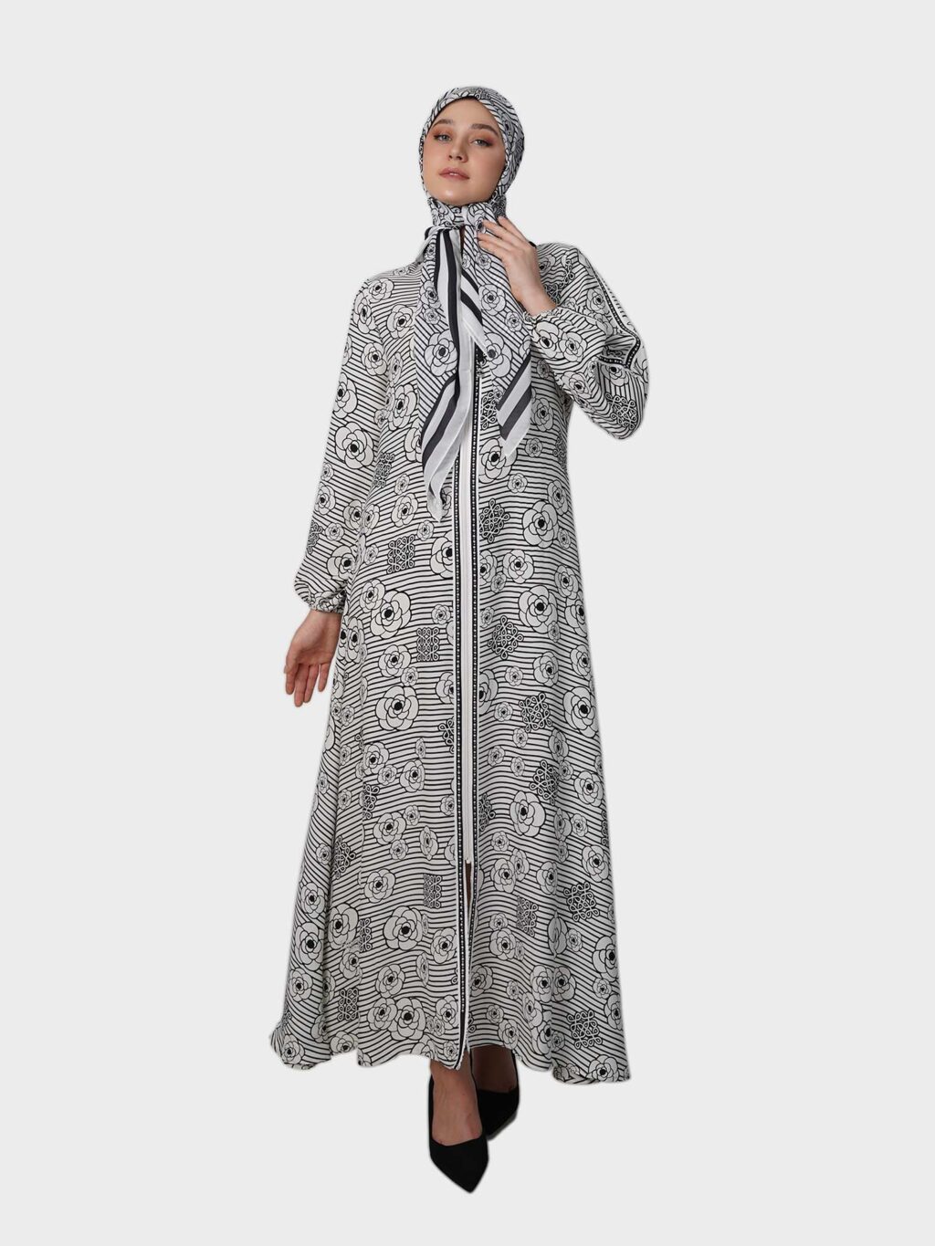 Bloom Stripes Abaya