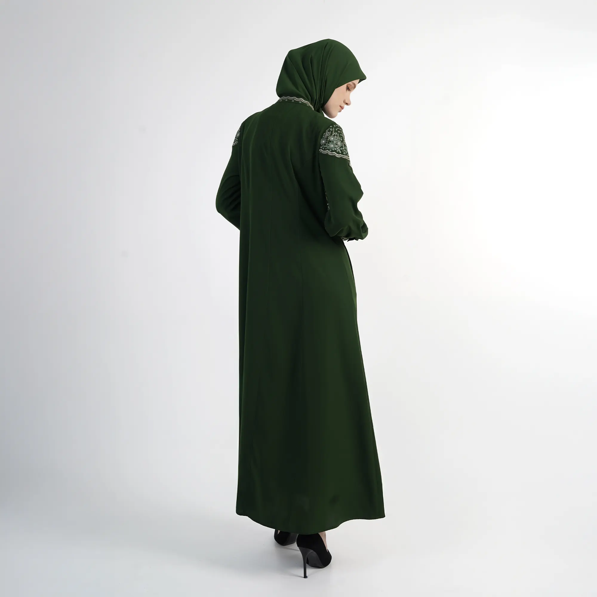 HIKMAT Abaya A3868 D Green (2)