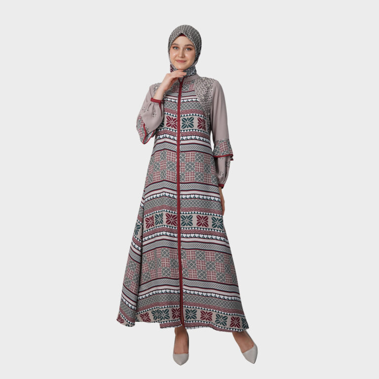 Geo Heritage Abaya - Cream