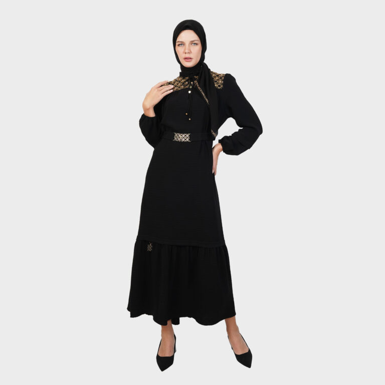 Luna Ivory Dress - Black