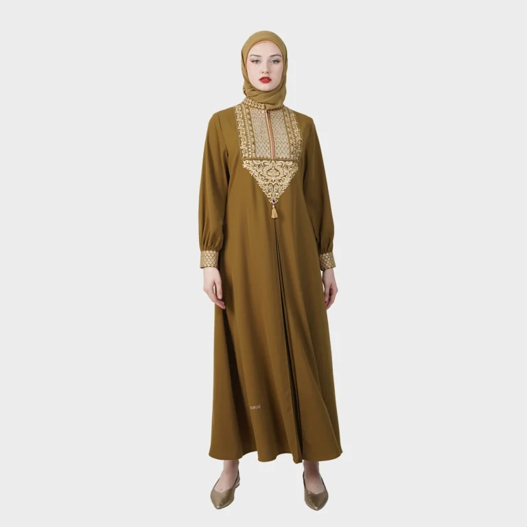 Tazhib Subtile Abaya - Olive