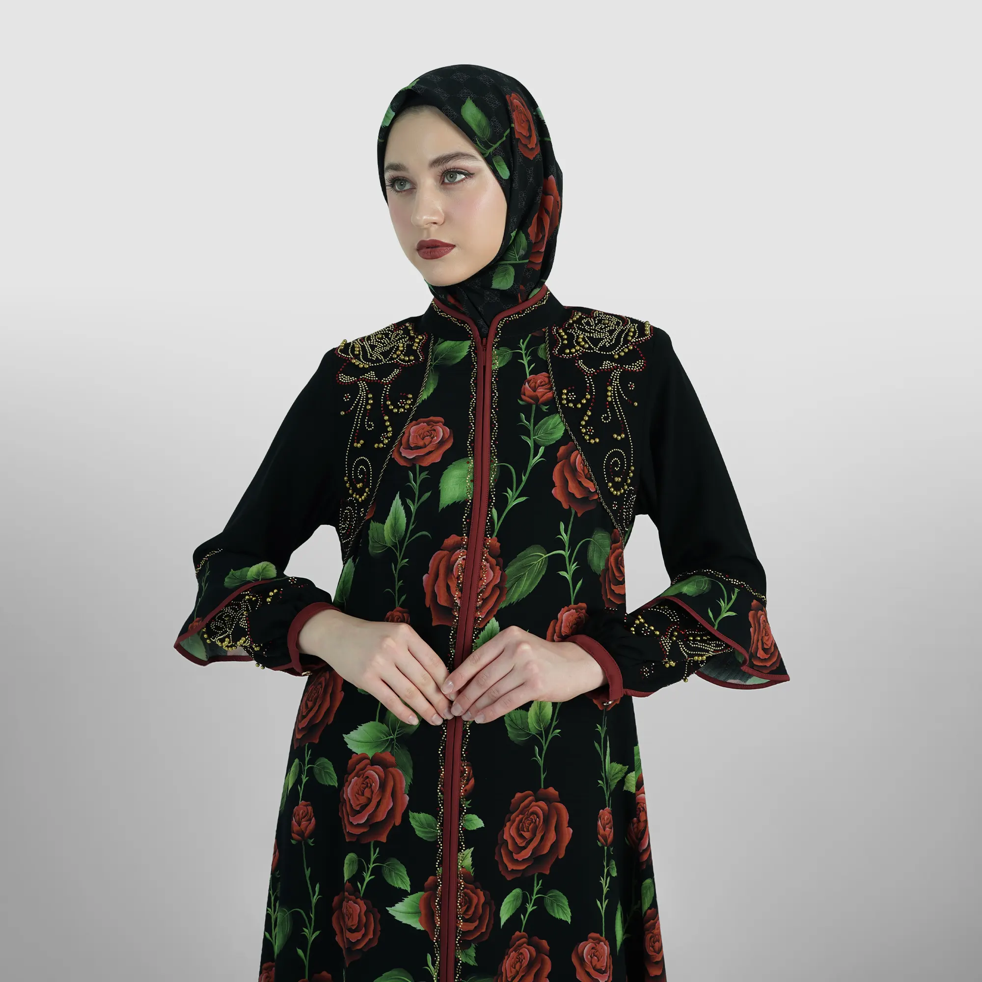 HIKMAT Abaya A1427 Black (2)