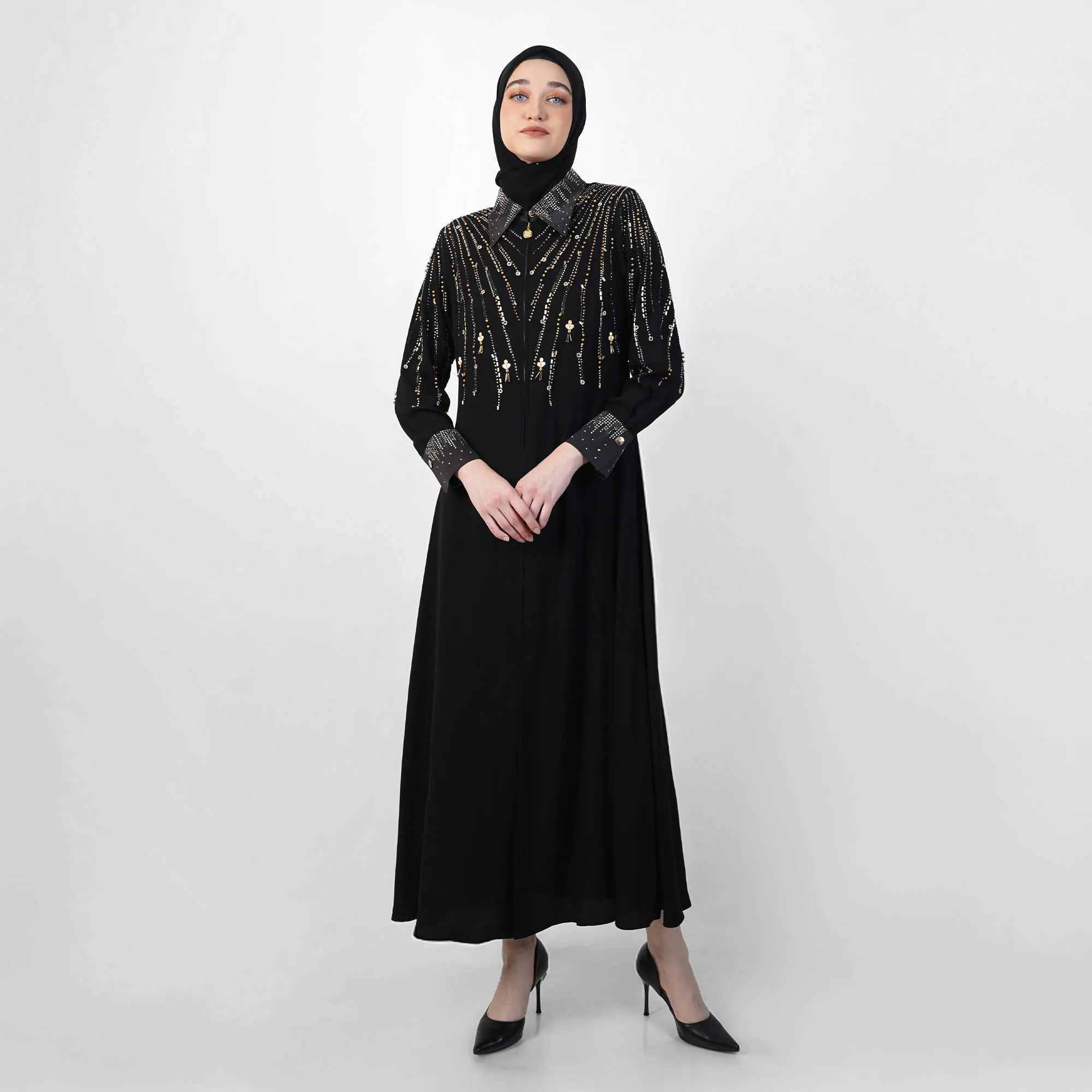 HIKMAT Abaya A3828 Black (1)