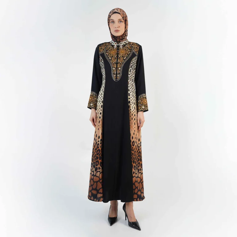 Sabbra Growl Abaya - Brown