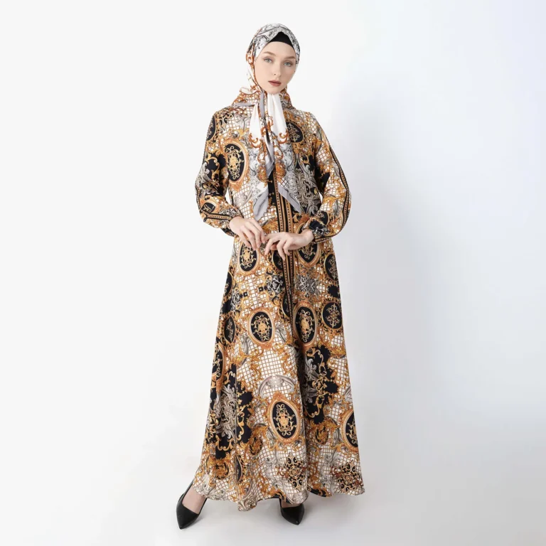Empiria Crest Abaya - White