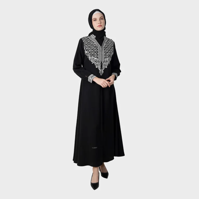 Classic Flouris Abaya - Black