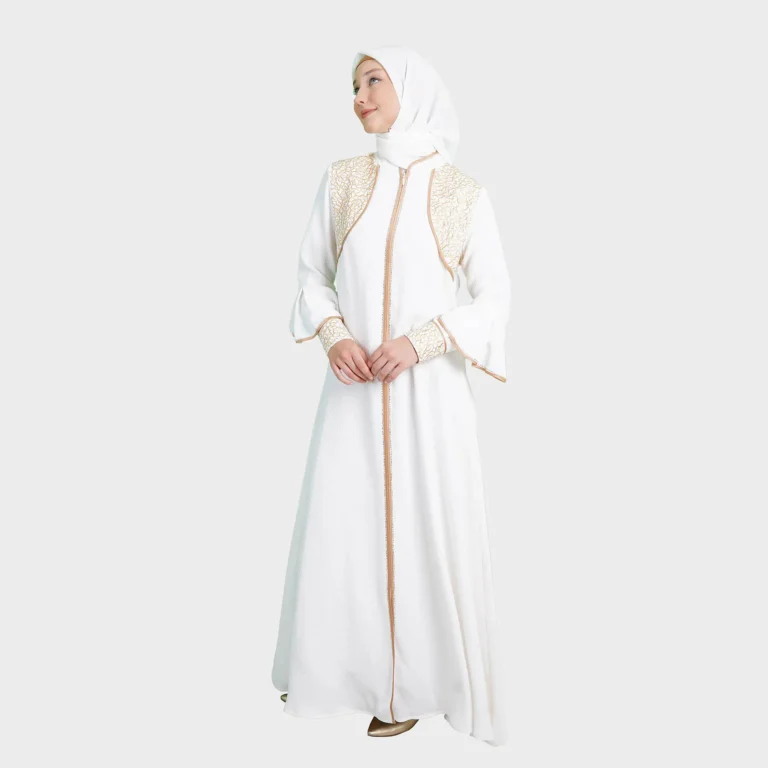 Divine Frame Abaya - White