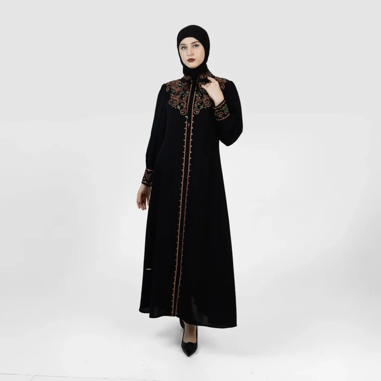 Fioreline Vein Abaya - Black