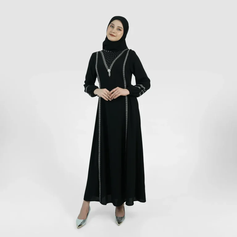 Nasma Pearl Abaya - Black