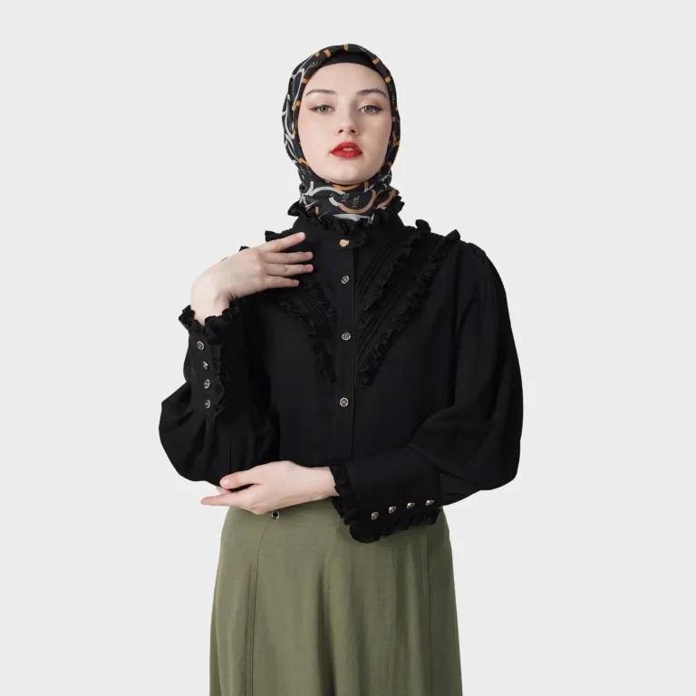 Ruffle Grace Blouse - Black