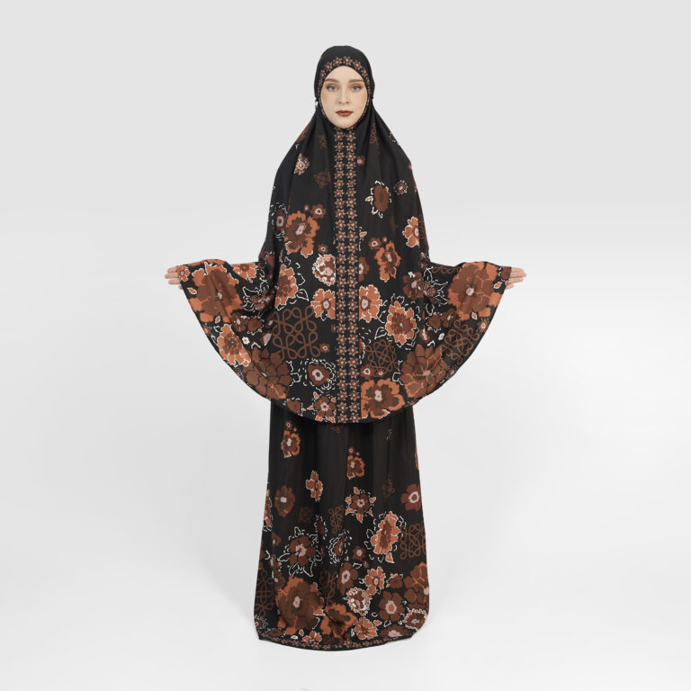 Ravana Bloom Mukena - Black