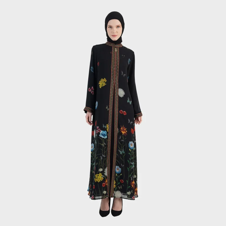 Lylia Bloom Abaya - Black