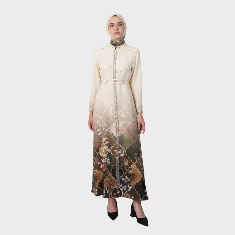 Velvet Garden Abaya - Beige