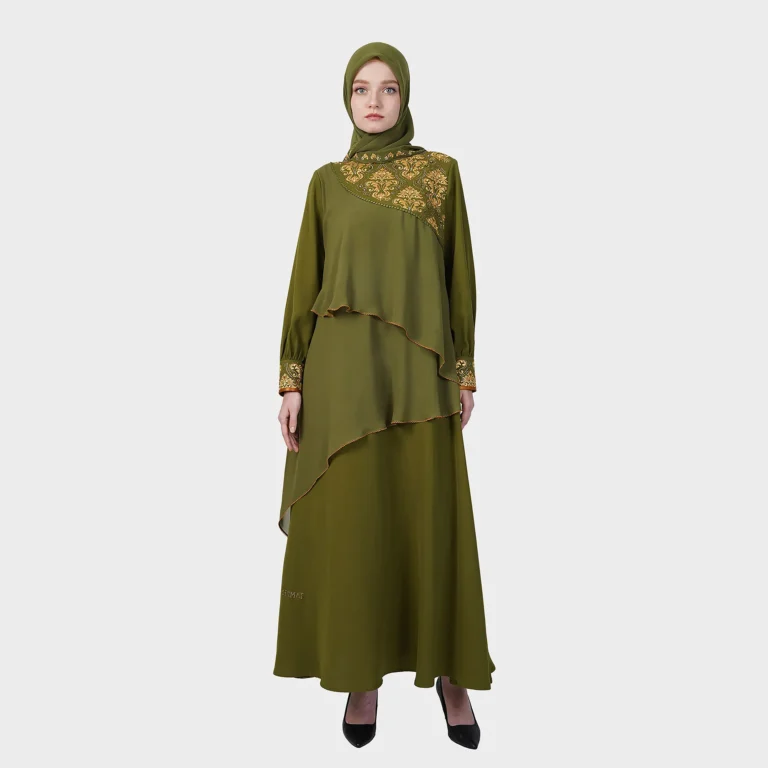 Zayna Frill Abaya - Green