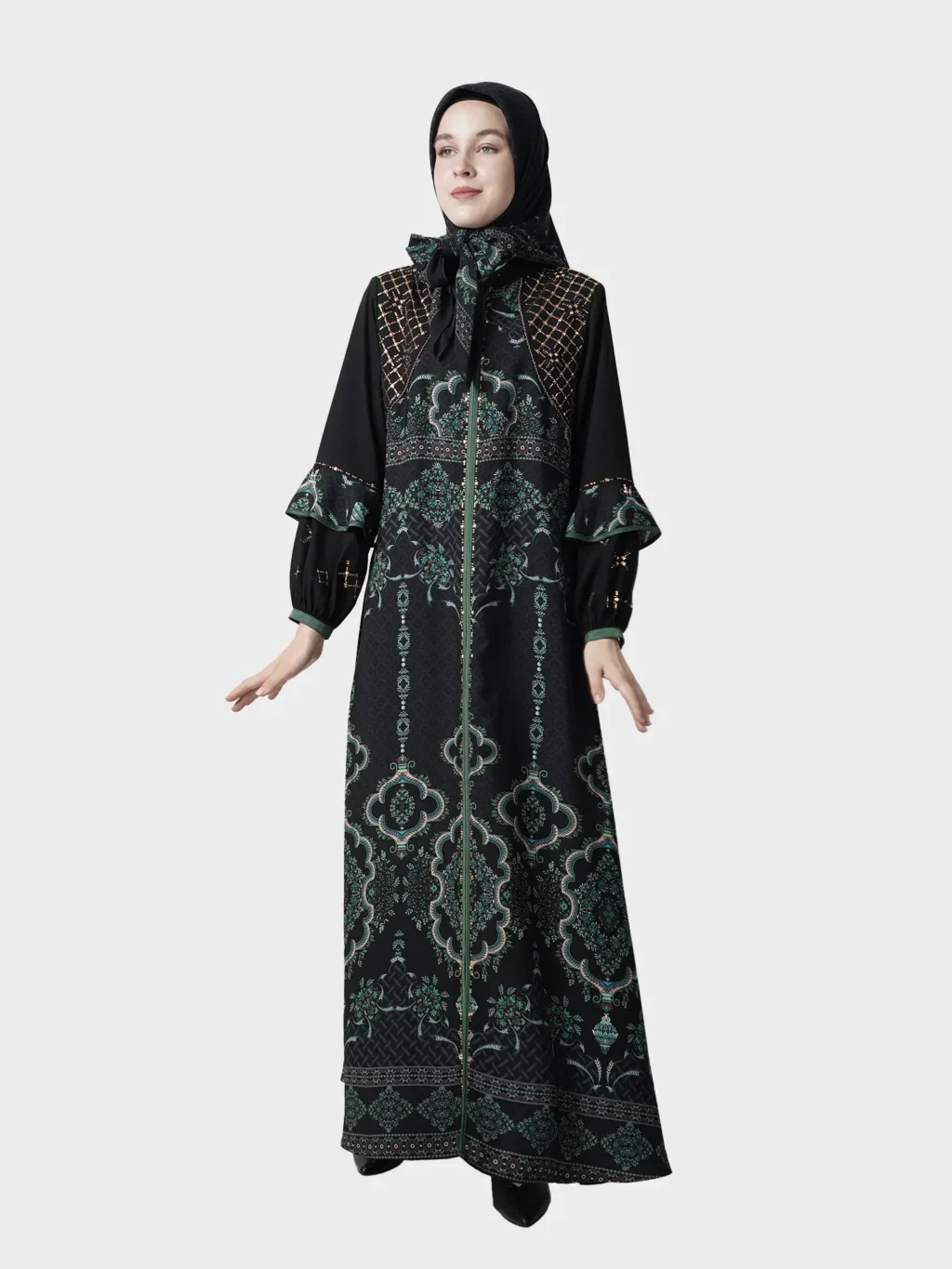 Gilded Lace Abaya