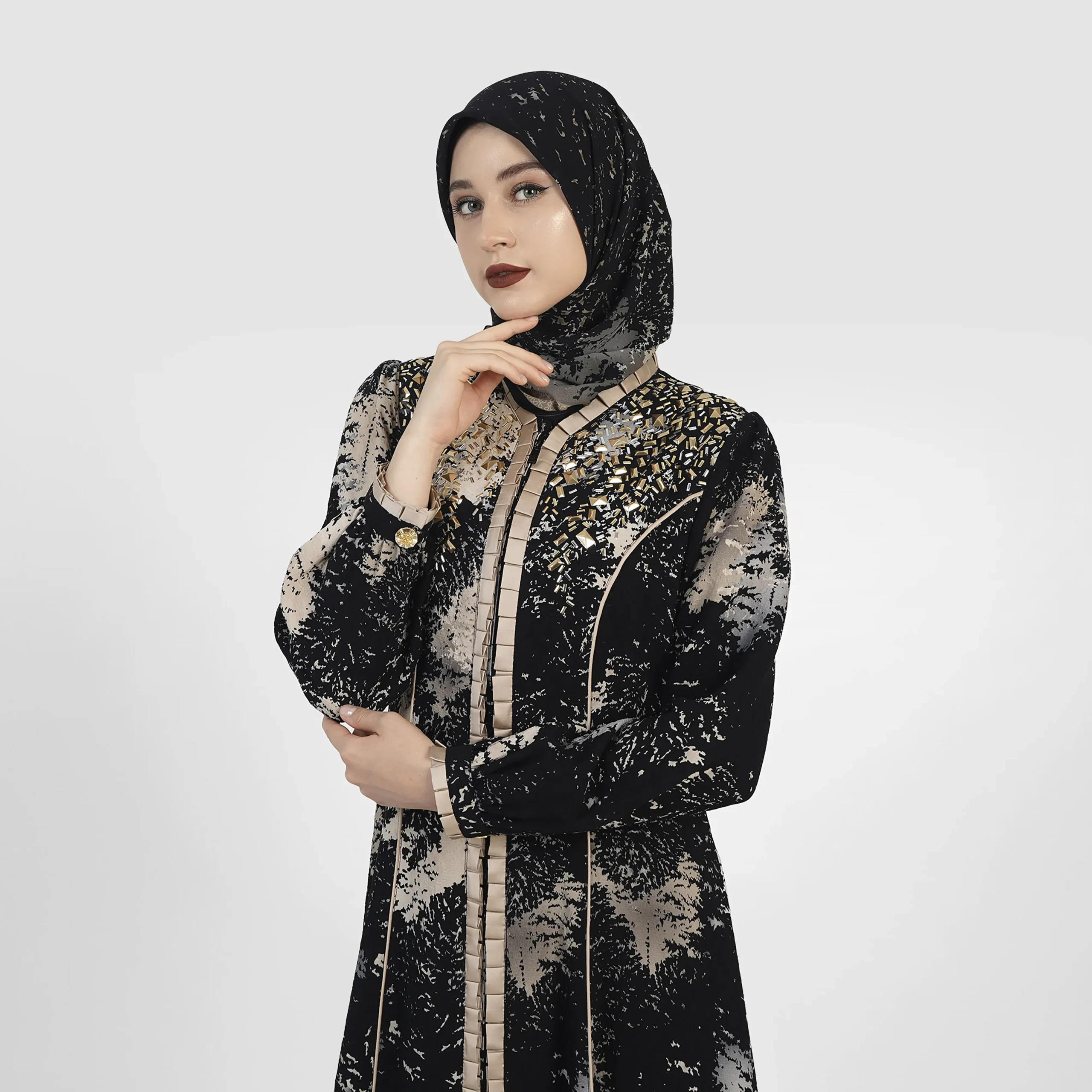 HIKMAT Abaya A4129 Black (2)